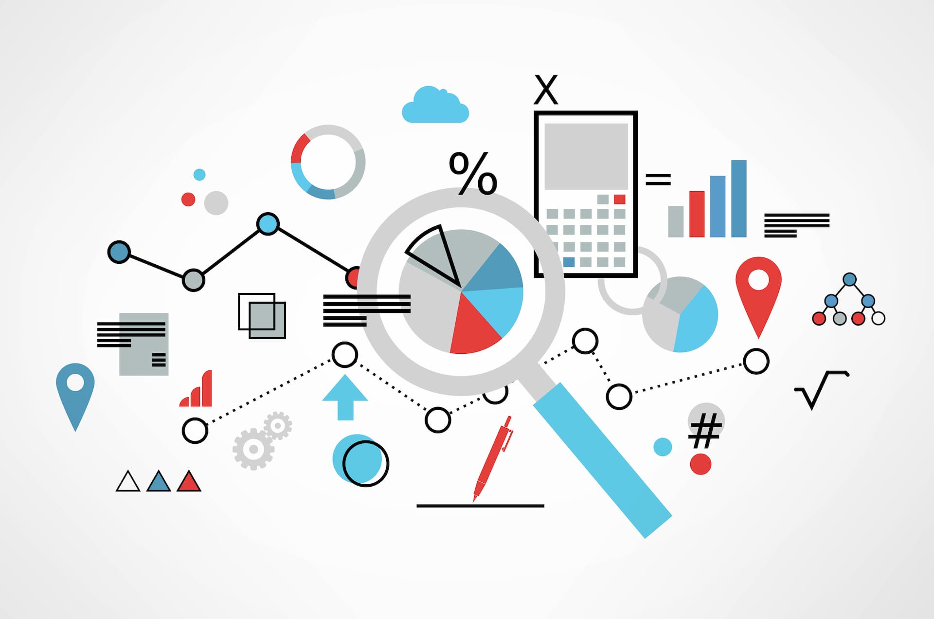 Infographie d'analyse de données et statistiques